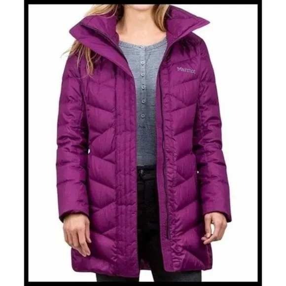 Marmot Strollbridge Puffer Parka Jacket Coat 700 Down‎ Fur Hood Fuschia S - Picture 2 of 10